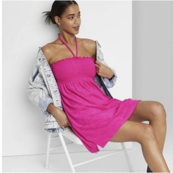wild fable Dresses & Skirts - Wild Fable Sleeveless Smocked Terry Convertible Pink Dress